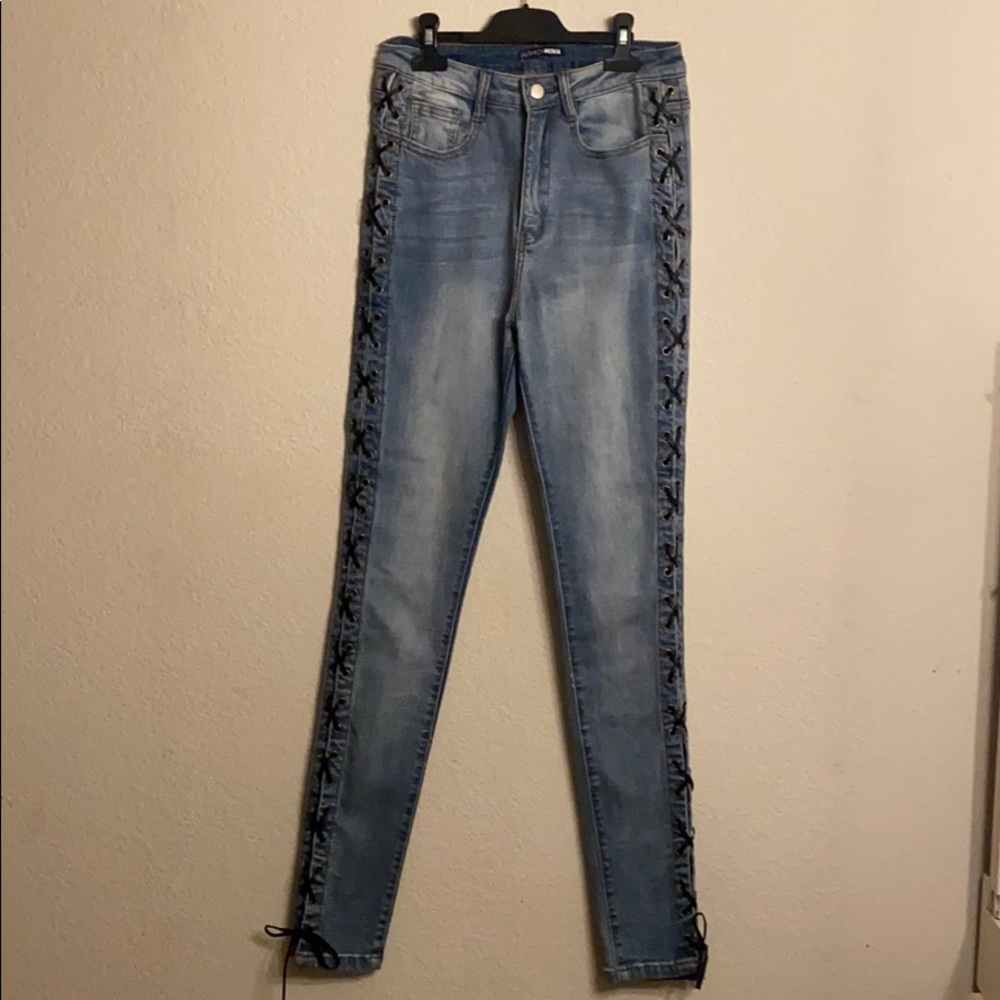Fashion Nova-high waisted jeans.